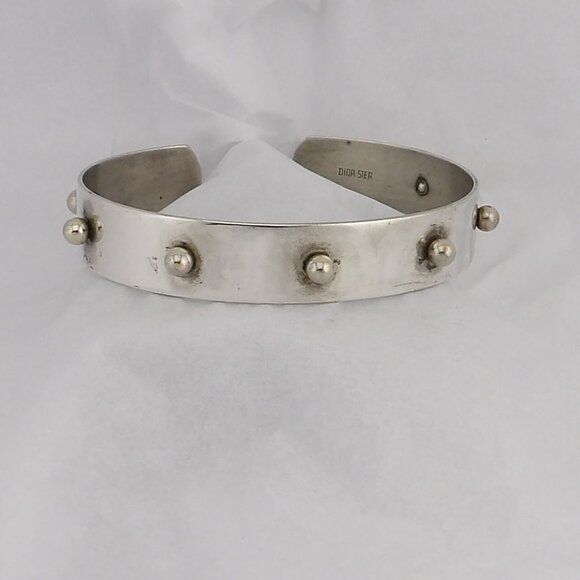 Vintage DIOR Sterling Silver Bubble Cuff Bracelet - Picture 1 of 9